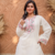 Women off white & pink floral embroidered farshi salwar suit set