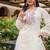 Women off white & pink floral embroidered farshi salwar suit set