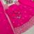 rani pink color embroidery sequin work silk blend gown set