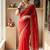 red color Beautiful sequins Embroidery Georgette saree
