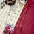 cream color embroidery sequin work crepe kurti sharara set