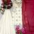 cream color embroidery sequin work crepe kurti sharara set