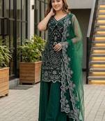 Green Color Embroidery And Sequance Work Georgete Salwar Suit