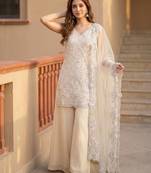 Off White Color Embroidery And Sequance Work Georgete Salwar Suit