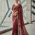 maroon color designer embroidery work sequins jarl thread with cutwork border  satin silk blend saree