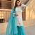 Blue Color Embroidery And Sequences Work Georgette Salwar Suit