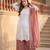 White Color Embroidery And Sequences Work Georgette Salwar Suit