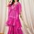 Women Printed Layered Thread Work Kurti with Sharara
