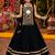 Black fully flared roman silk girls chaniya choli for navratri & garba