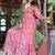 Floral Printed V-Neck Long Sleeves Kurta with Trousers & With Dupatta