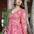 Floral Printed V-Neck Long Sleeves Kurta with Trousers & With Dupatta