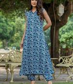 Women Ethnic Motifs Printed Regular Pure Cotton Kurta with Trousers