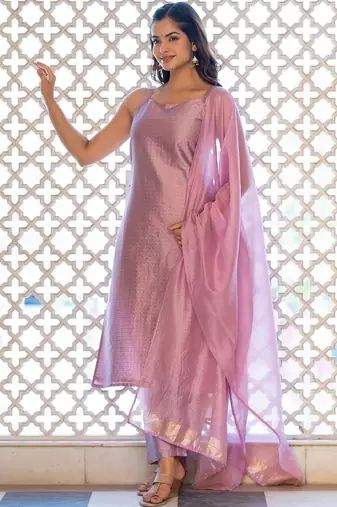 Women Regular Kurta with Trousers & With Dupatta