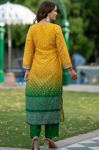 Women Ombre Dyed Regular Kurta with Trousers & With Dupatta
