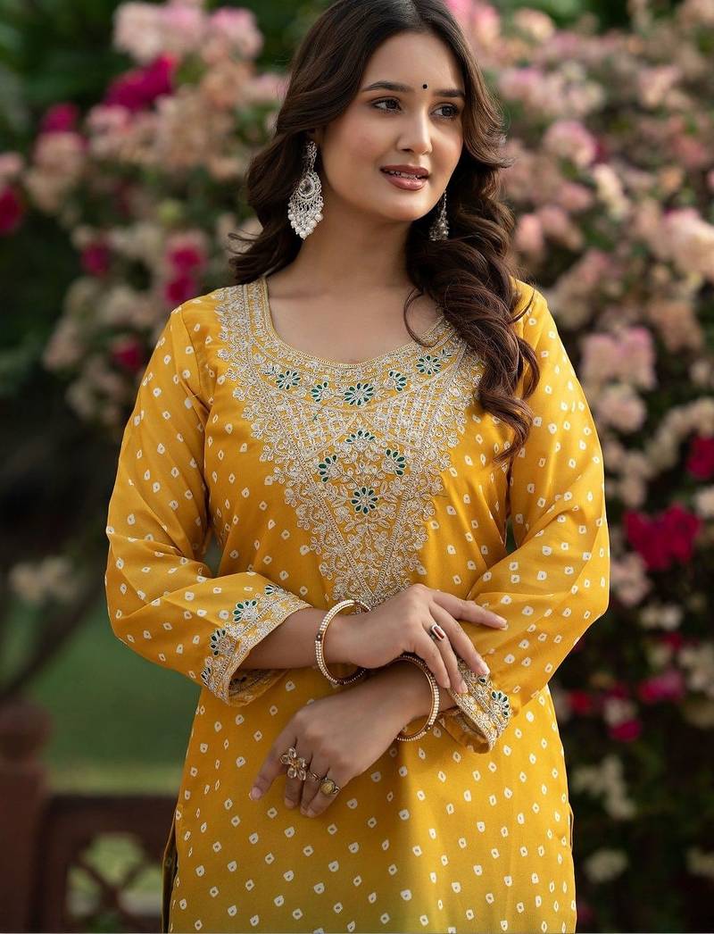 Women Ombre Dyed Regular Kurta with Trousers & With Dupatta