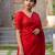 red color sequins embroidery with malti color thread with cutwork border  satin silk blend saree 