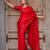 red color sequins embroidery with malti color thread with cutwork border  satin silk blend saree 