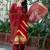 Women Leheriya Dyed Regular Pure Silk Kurta with Trousers & With Dupatta