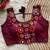 Plum navratri magic cotton blend blouse with mirror work