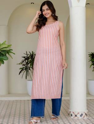 Women Striped Jacquard Kurta 5