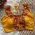 Yellow navratri magic cotton blend blouse with mirror work