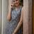 Floral Printed V-Neck Sleeveless Straight Kurta
