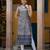 Floral Printed V-Neck Sleeveless Straight Kurta