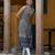 Floral Printed V-Neck Sleeveless Straight Kurta
