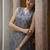 Floral Printed V-Neck Sleeveless Straight Kurta