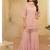 Baby pink georgette full stitched sharara suits free size upto 42