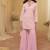 Baby pink georgette full stitched sharara suits free size upto 42