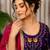 Purple Embroidery and sequins Aari mirror Silk Blend Lahenga Choli Set 