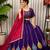 Purple Embroidery and sequins Aari mirror Silk Blend Lahenga Choli Set 