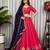 Rani Pink Embroidery and sequins Aari mirror Silk Blend Lahenga Choli Set 