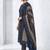 Dark blue printed cotton blend stitched floral print kurta set with dupatta for women