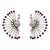 Silver plated red stones peacock motif ear cuffs