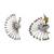 Silver plated pearl peacock motif ear cuffs