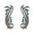 Aqua blue stones peacock head ear cuffs