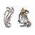 Silver plated pearl peacock head ear cuffs