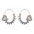 Silver plated kundan hoop earrings