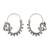 Silver plated kundan hoop earrings
