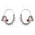 Silver plated red stone kundan hoop earrings