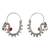 Silver plated red stone kundan hoop earrings