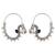 Dark blue stone kundan hoop earrings