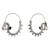 Dark blue stone kundan hoop earrings