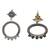 Silver plated green stone kundan stud earrings
