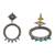 Silver plated aqua blue stones stud earrings
