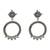 Silver plated pearl circular stud earrings