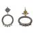 Silver plated pearl circular stud earrings