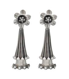 Silver plated white pearl dangler drop earrings